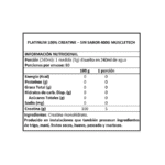informacion Nutricional Creatina Platinum