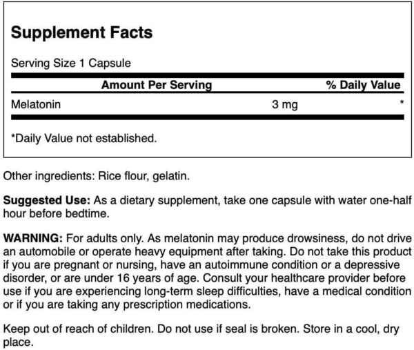 informacion nutricional de meltatonina-swanson-3mg