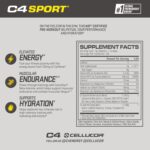Información nutricional Pre Entreno C4 Sport Cellucor 30 servicios sabor Fruit Punch - suplemento en polvo para energía y rendimiento deportivo