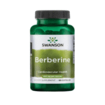 Frasco de Berberina Swanson 400 mg 60 cápsulas – Suplemento natural para apoyo metabólico y cardiovascular.