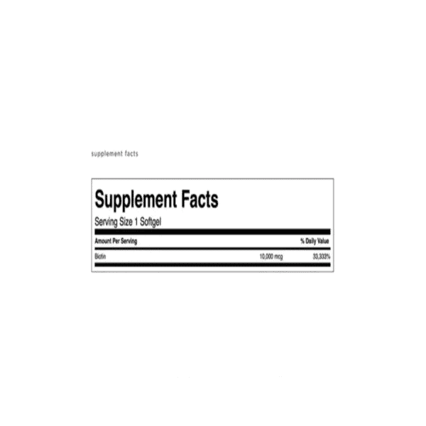 Informacion Nutricionall Biotina Swanson